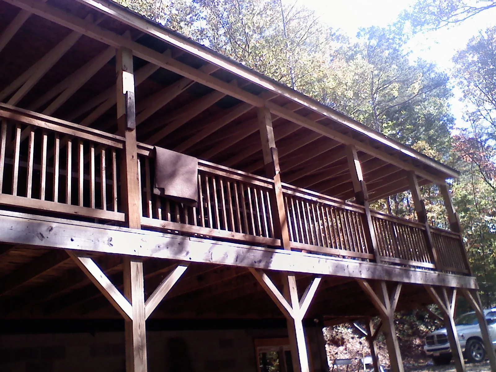 Timber framing under a new elevated porch and deck — Roof Leak Repair in East Alton by Roofing Brothers